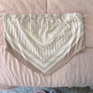 White and Gold Bandeau Crop Top (Size L)